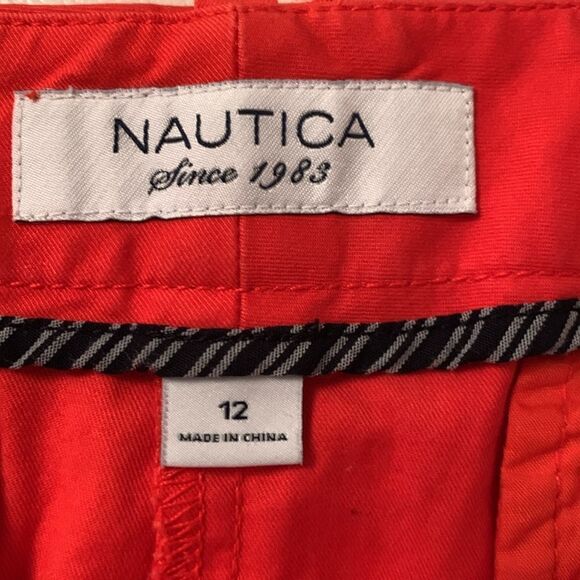 Nautica Red Cotton Blend Women’s Stretch  Pants Size 12 - Picture 11 of 12